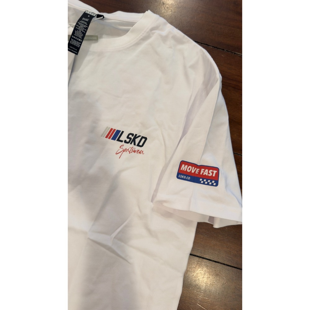 LSKD Redline FLXCotton Tee Oversize White Unisex Sportswear S USST00835 NEW NWT - Picture 14 of 16